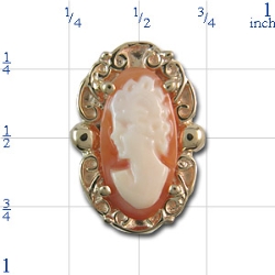 A4114 14K CAMEO SLIDE WITH FILIGREE DESIGN 